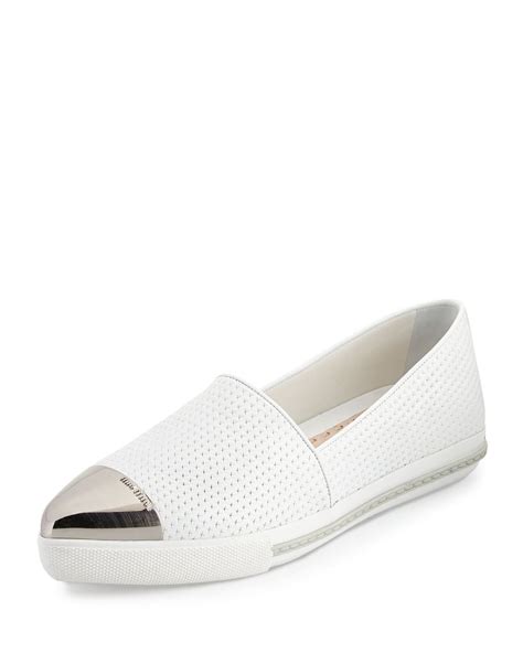 miu miu embossed leather cap toe loafer|Miu Miu Loafers .